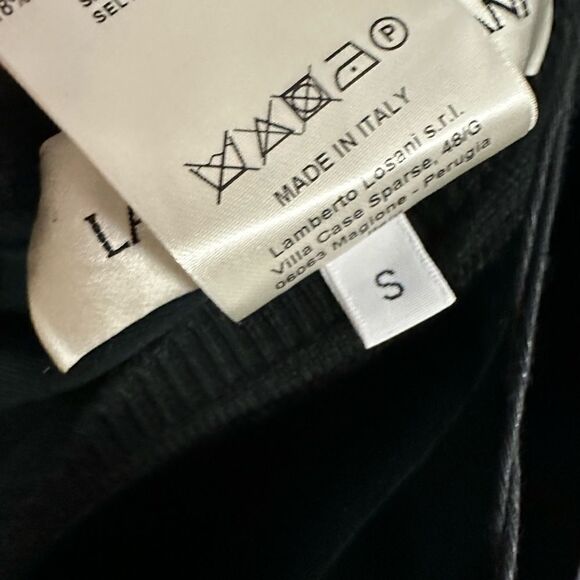 Lamberto Losani Black Velvet Knit Silk Wool Sweater | Size S - Picture 8 of 8